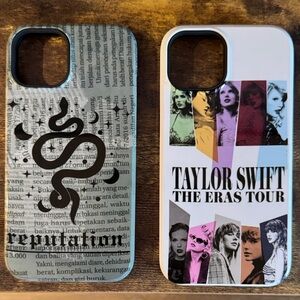 Pair of Taylor Swift inspired iPhone 14 phone cases